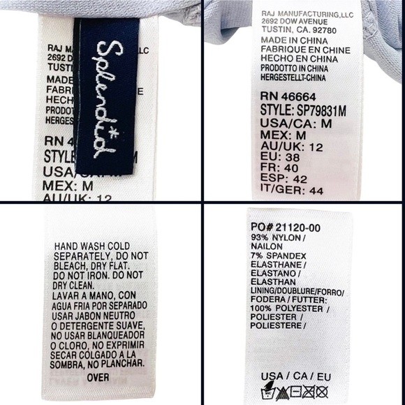 Splendid Atmospheric Belted One Piece Swimsuit Bathing Suit Sz Medium Blue NWT - Picture 7 of 9